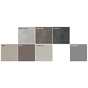 Comò sfalsato Bahamas in finitura Bianco, Graniglia, Grigio con top in Marmo nero