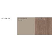 Credenza Moderna, Madia di Design con piedini in vetro, 3 ante, Noce, Bianco e fango