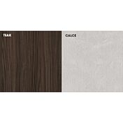 Madia di Design Alta, Credenza Moderna 4 ante, Teak e Calce