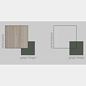 Specchio con serigrafie grigio fango, Made in Italy