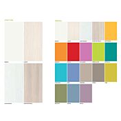 Armadio H.195 con 5 ante battenti e 4 cassetti in finitura Bianco e Arancio LACCATO 