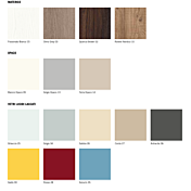 Armadio battente 6 ante con specchio, Bianco frassinato, vetro Azzurro, Ghiaccio e Grigio