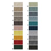 Divano 3 posti, stile retrò Arera, sfoderabile, colore grigio con filetto verde smeraldo, made in Italy