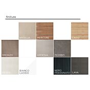 Parete attrezzate Zenzero parete sospesa in Noce Dark, Mercure e Argilla