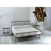 Letto in ferro battuto Giuliani , effetto corten, made in Italy