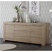 Madia 2 ante 3 cassetti, finitura Rovere Cadiz con maniglia a gola