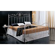 Letti matrimoniali in ferro battuto economici, letto Remus in Argento satinato