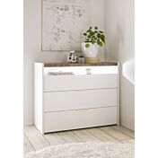 Camere matrimoniale Bianca Opaco e Noce Stelvio con letto ecopelle bianco e armadio H.248