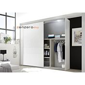 Armadio scorrevole scontato, bianco opaco, made in Italy