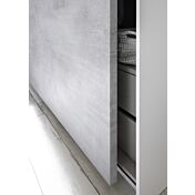 Camere matrimoniale Bianca Opaco e Beton con letto contenitore e armadio H.248