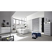 Camere matrimoniale Bianca Opaco e Beton con letto contenitore e armadio H.248