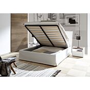 Camere matrimoniale con letto contenitore finitura Bianca Opaco e Beton