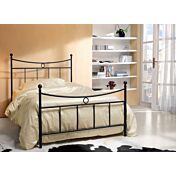 Letto Barber in tubolare di ferro, una piazza e mezza, color grafite, made in Italy