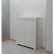 ACQUISTA ANCHE TU Madia alta laccata bianco opaco a 4 ante e maniglia a gola