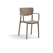 Sedia in polipropilene con fibra di vetro colore Tortora