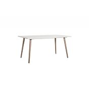 Tavolo di design con gambe in legno in Quercia e piano Bianco