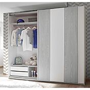 Armadio Vertigo 2 ante scorrevoli bianco opaco e grigio