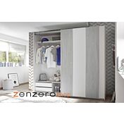 Armadio Vertigo 2 ante scorrevoli bianco opaco e grigio