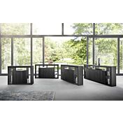 Credenza alta salvaspazio a 2 ante, Nero frassinato