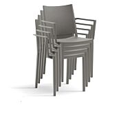 Poltrona da esterno in polipropilene, colore grigio