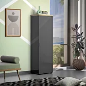 Guardaroba da ingresso, finitura Antracite lucido e Rovere miele