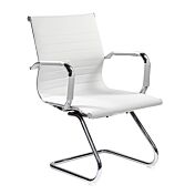 Poltrona da attesa con slitta e braccioli, Bianca