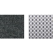 Letto matrimoniale Hoedus con contenitore in tessuto con cuscini in fantasia