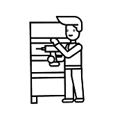 Letto a castello con scrivania e armadio in finitura Olmo naturale