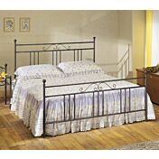 Letto in ferro battuto Blavet, color grafite, made in Italy