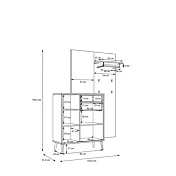 Mobile da ingresso stile nordico, finitura Rovere e Bianco