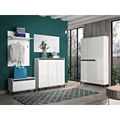 Panca 1 ribalta colore Bianco lucido, Made in Italy