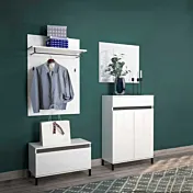 Panca 1 ribalta colore Bianco lucido, Made in Italy