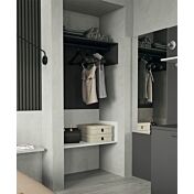 Cabina aperta per ingressi in finitura Cemento Artico e Grigio titanio