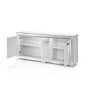 Madia 3 ante bianca lucida con cornice argento, Made in Italy