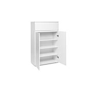 Madia alta dal design semplice con 2 ante e 1 cassetto finitura Bianco opaco