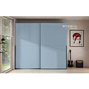 Armadio a 2 ante scorrevoli, finitura Carta da zucchero e Petrolio Zenzero Shop