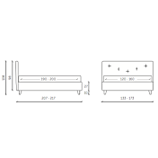 Letto contenitore matrimoiale Skat in ecopelle bianco ottico