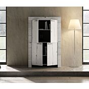 Madia contenitore 4 ante stile shabby chic, rovere neve