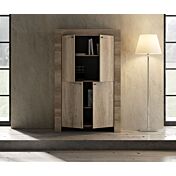 Madia contenitore 4 ante stile shabby chic, noce