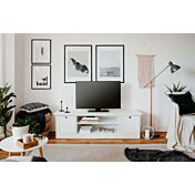 Mobile porta Tv con 2 ante e un ripiano in finitura Bianco