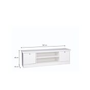 Mobile porta Tv con 2 ante e un ripiano in finitura Bianco