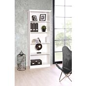 Libreria per ufficio o soggiorno, 4 ripiani in finitura bianco