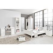 Camera matrimoniale completa di letto alla francese, Armadio 3 ante, comodino, finitura bianca