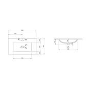 lavabo larghezza 80 cm made in italy ceramica