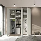 Mobile lavanderia 4 ante, L.210 H.242, Bianco opaco