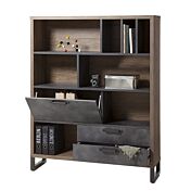 Ufficio completo Industry in finitura Rovere e Grigio smoke