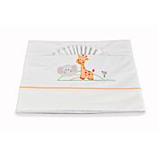 Culla neonati Melman bianca con ruote e decori colorati