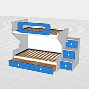 letto castello 1 piazza e mezza azzurro