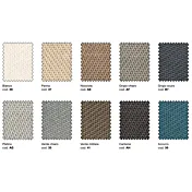 Letto matrimoniale con box, finitura tessuto Panna e Grigio scuro