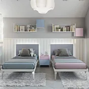 Letto Simple Soft singolo extra large , Bianco luce e Grigio pietra Zenzero Shop
